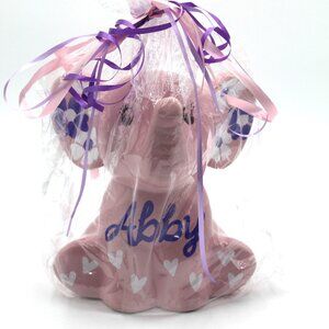 Kate & Milo Personalized "ABBY" Ceramic Pink Elephant Piggy Bank Nursery Decor